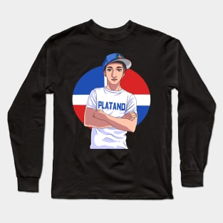 Dominicano Strong Platano Dominican Republic Pride Flag Long Sleeve T-Shirt